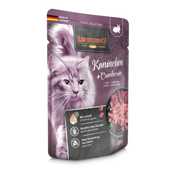 LEONARDO RABBIT&CRANBERRIES 85G - KONSERVI KAĶEIM