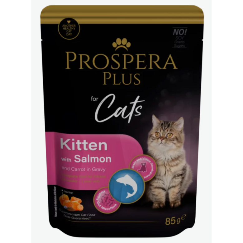  Prospera Plus Cat Pouch Kitten, Salmon and Carrot, 85 g
