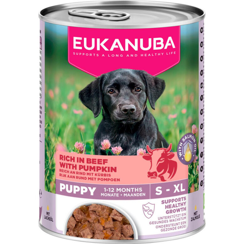 EUKANUBA wet food for Puppies, rich in beef with pumpkin 400g - konservi kucēniem