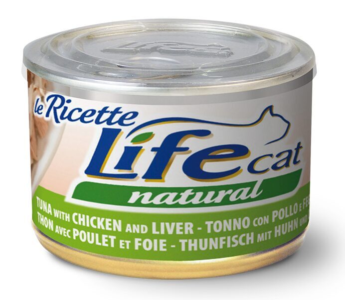 LIFE CAT Natural TUNA, CHICKEN & LIVER  150g (ar tunci, vistu un aknām)