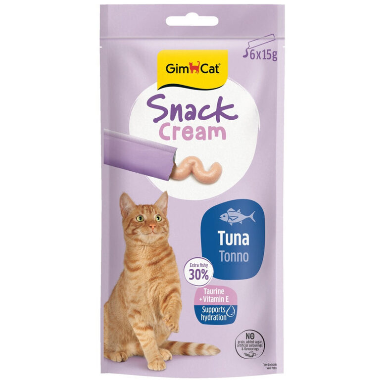 GimCat SNACK CREAM TUNA 6x15g - krēmveida kārums ar tunci
