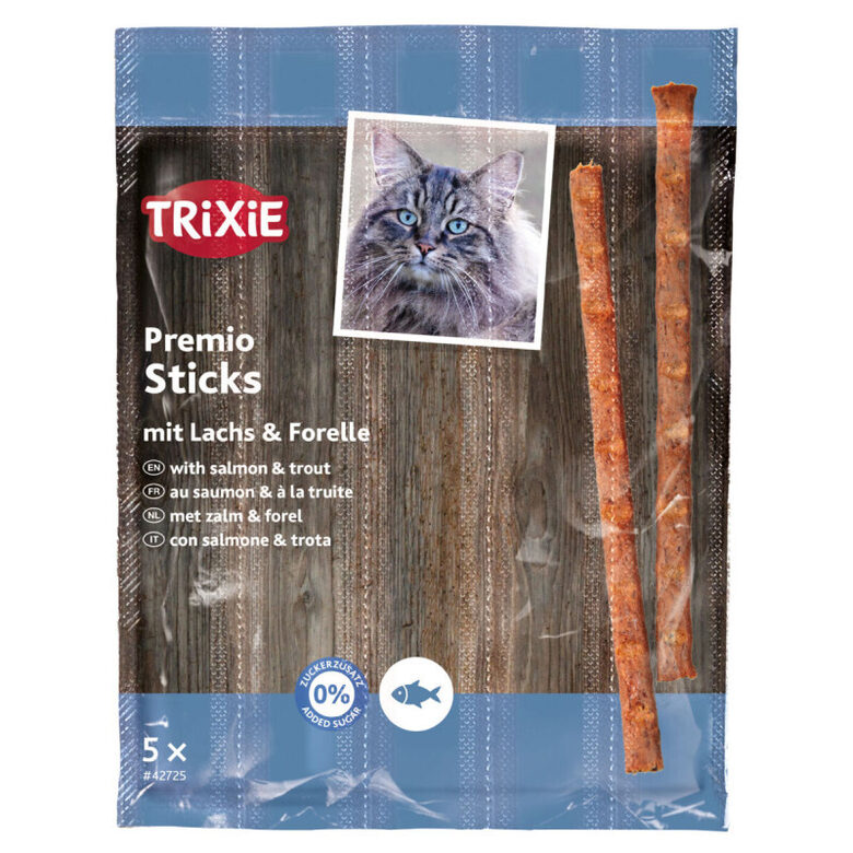Trixie Premio Quadro Sticks anti hairball, ar lasi un foreli, 5*5 g