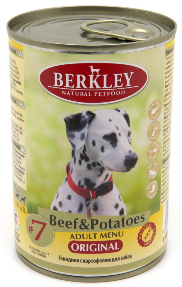 Berkley Dog #7 Beef&Potato 400g - konservi suņiem ar liellopu un kartupeļiem