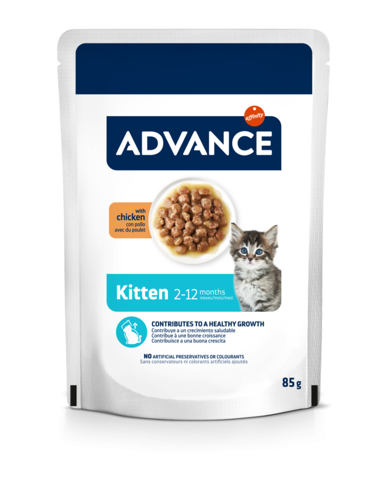 Advance Cat Kitten Chicken 85gr - mitrā barība kaķēniem, grūsnām un barojošām kaķenēm. Ar vistas gaļu