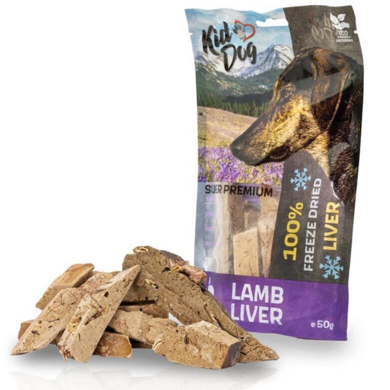KIDDOG Freeze Dried Lamb Liver 50g - 100% natural freeze-dried lamb liver