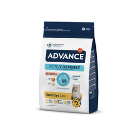 ADVANCE CAT ADULT SALMON SENSITIVE 3kg - sausā barība pieaugušiem kaķiem ar jūtīgu gremošanas sistēmu, ar lasi un rīsiem.