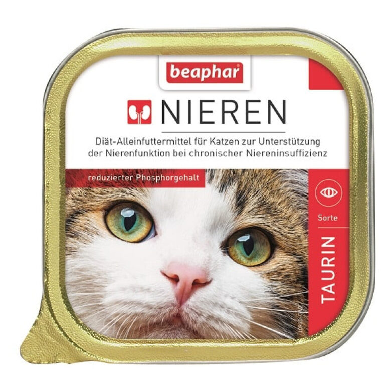 Beaphar NIERDIEET TAURIN 100G - diētiska kaķu barība (pastēte) ar taurīnu lai stiprinātu nieru darbību dzīvniekiem ar hronisku nieru nepietiekamību vai akūta nieru mazspēju
