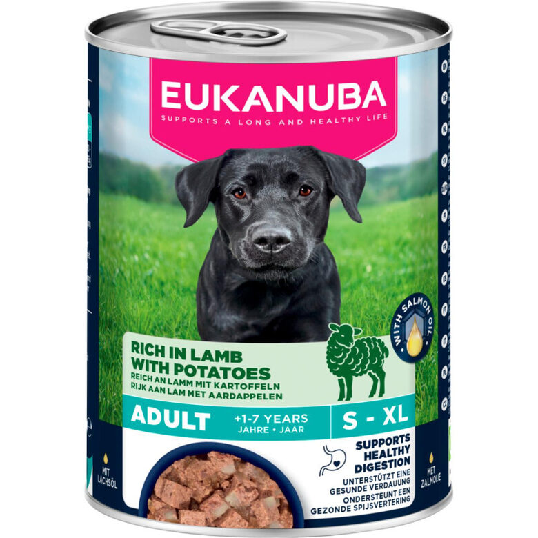 EUKANUBA wet food for adult dogs, rich in lamb with potatoes 400g