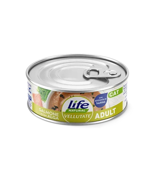 Life Cat Natural Vellutate Salmon 70g - krēmveida konservi pieaugušiem kaķiem ar lasi un jūras aļģēm