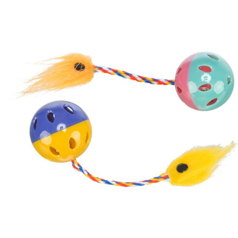 Trixie Set of Ratting Balls with Tails 4cm, 2 gab.