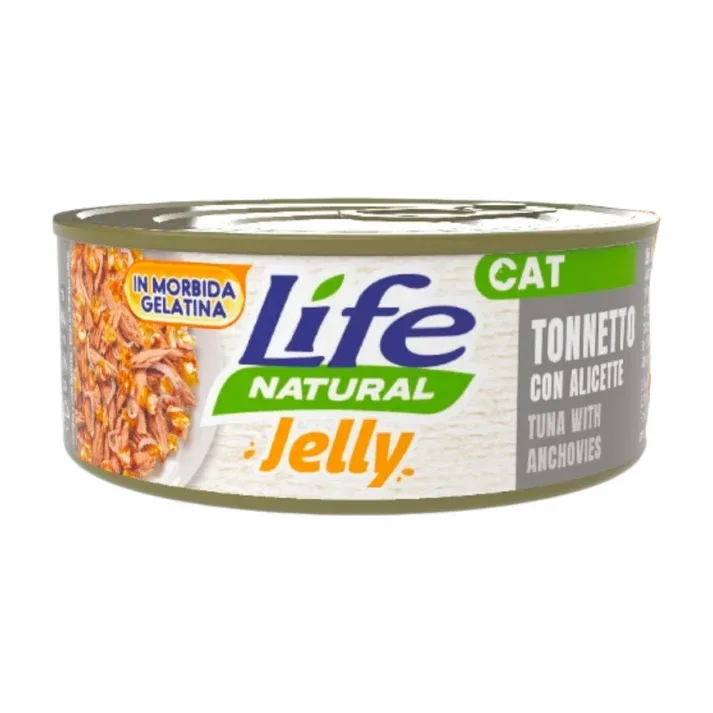 Life Cat Natural Jelly Tuna with Anchovies 70g - konservi kaķiem ar tunci un anšoviem