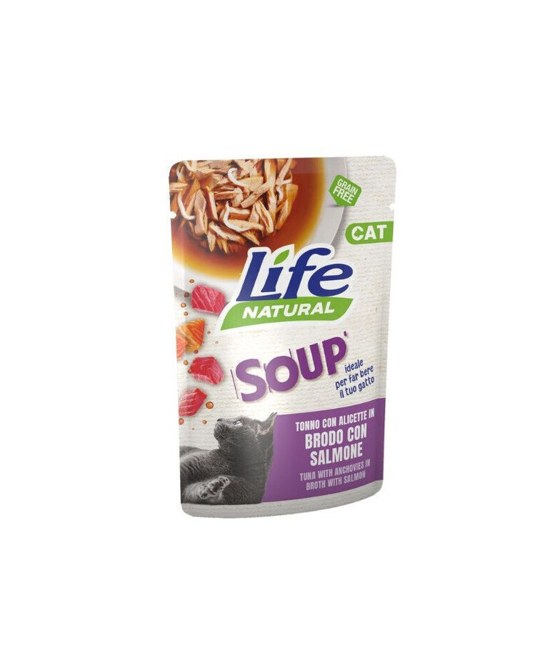 Life Cat Natural  Soup with Tuna & Anchovies in broth with Salmon 60g