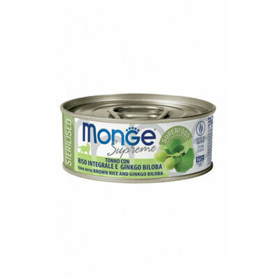Monge Cat Supreme Sterilised Tuna Flakes with Brown Rice and Ginkgo Biloba 80 g