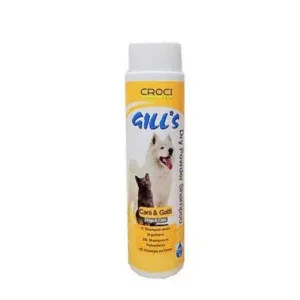  GILLS DRY POWDER SHAMPOO 200ml - ŠAMPŪNS SAUSAIS suņiem un kaķiem
