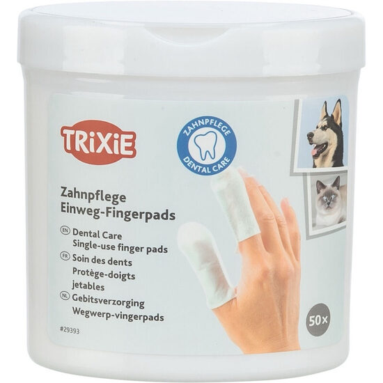  Trixie Fingerlings for tooth care, 50 gab. - vienreizējās pirkstu uzlikas zobu tīrīšanai