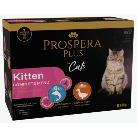 Prospera Plus Cat Pouch Kitten, Mix, 12 x 85 g