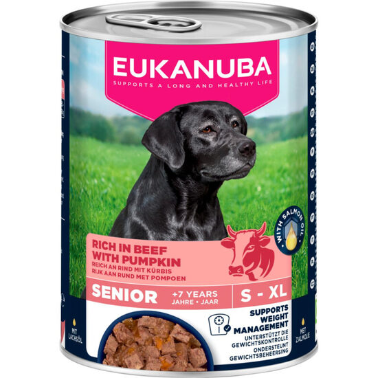 EUKANUBA wet food for senior dogs, rich in beef with pumpkin 400g