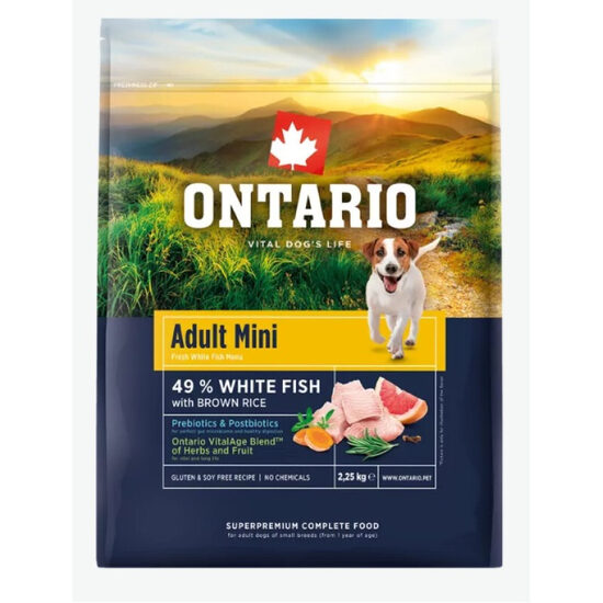 Ontario Adult Mini, Fish and Brown Rice, 2,25 kg