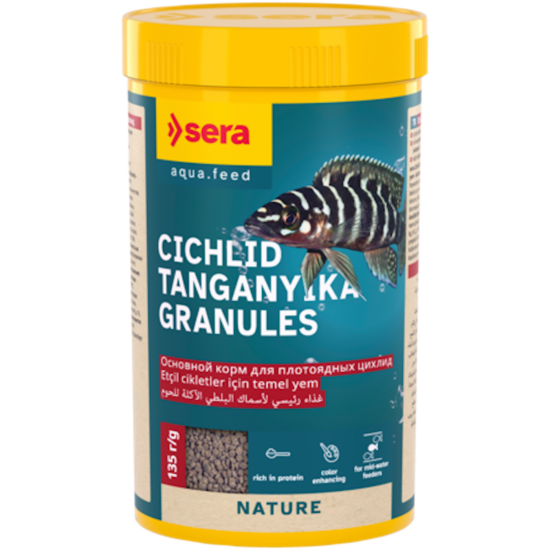  Sera Granured, 250ml (135g) - grimstoša granulēta barība gaļēdāju cihlīdām
