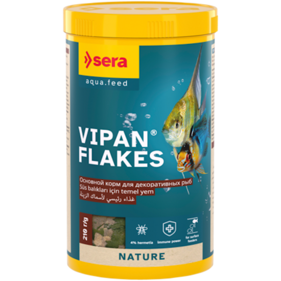 Sera Vipan Nature 1000ml (210g) - pārslveidīga barība dekoratīvajām zivīm