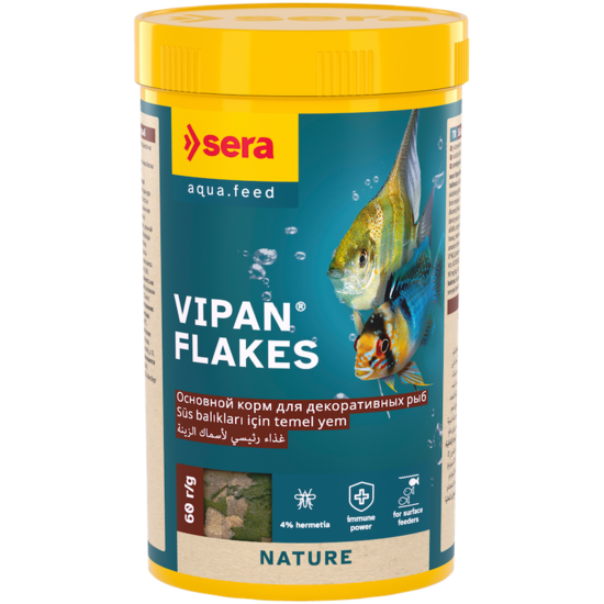 Sera Vipan Flakes 250ml (60g) - pārslveidīga barība dekoratīvajām zivīm