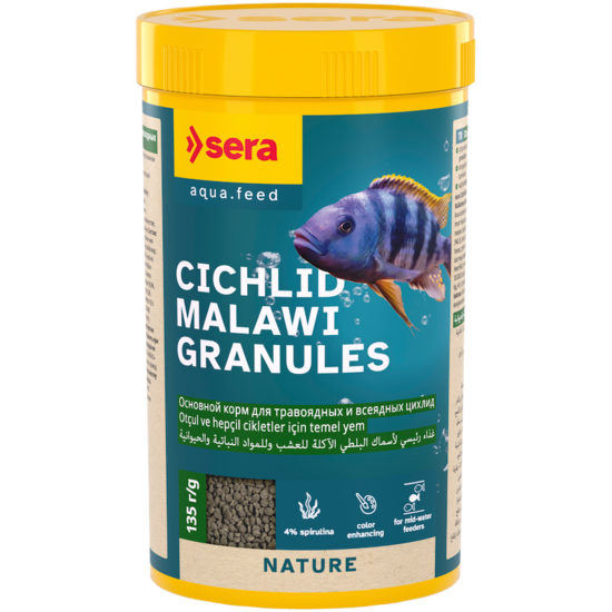 Sera Cichlid Malawi Granules 250 ml (135g) - granulas mazām ciklīdām