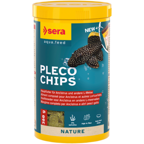 Sera Pleco Chips 1.000 ml (380g)  — pamatbarība ancistriem un citiem L-samiem