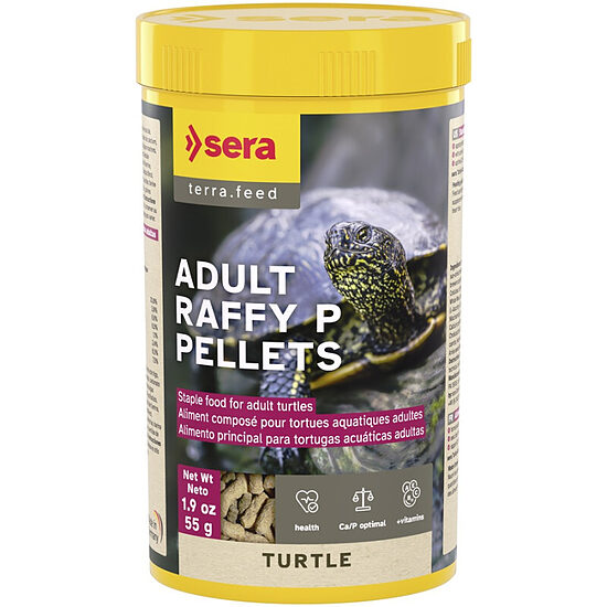  Sera Turtle Adult Raffy P Pellets, 250ml. 55 g - pilnvērtīga barība ūdens bruņurupučiem 