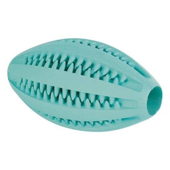 Trixie Denta Fun Mintfresh Rugby Ball, 11cm -  bumba suņiem no dabiska kaučuka ar piparmētru garšu zobiem un smaganu masāžai.