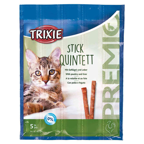 Trixie Premio Quadro Sticks anti hairball, ar vistas gaļu un aknām, 5*5 g