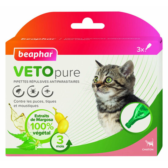 Beaphar Spot on Veto pure, 3 gab. - pilieni pret blusām, ērcēm kaķēniem