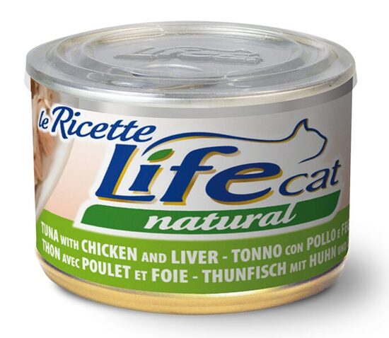 LIFE CAT Natural TUNA, CHICKEN & LIVER  150g (ar tunci, vistu un aknām)
