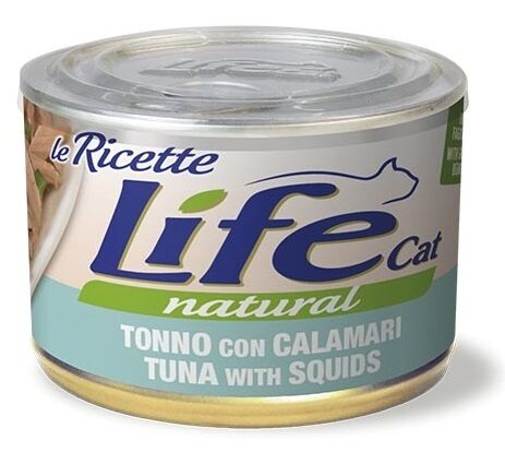 LIFE CAT Natural TUNA with SQUIDS  150g (ar tunci un kalmāru)