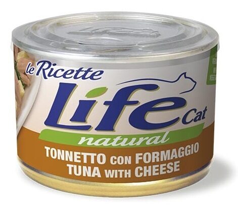 LIFE CAT Natural TUNA with CHEESE 150g (ar tunci un sieru)