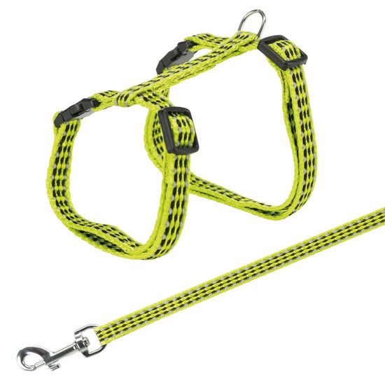 Trixie Harness with Lead, Reflecting 22/42cm/10mm, Lead 1.20m - krūšu siksna ar pavadu kaķiem (dažādas krāsas)