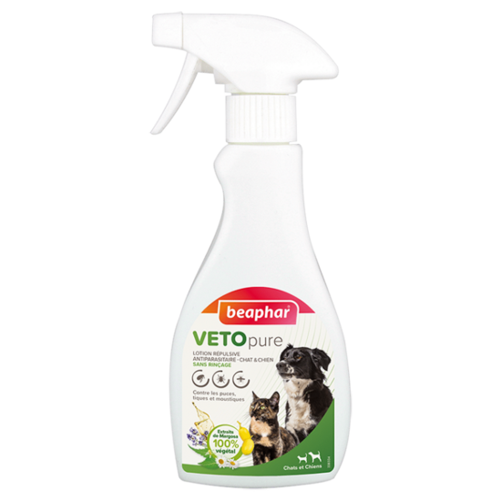 Beaphar Veto Pure, bio aerosols, 250 ml - līdzeklis pret blusām, ērcēm, odiem