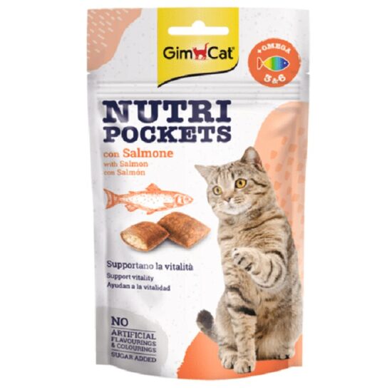 GimCat Nutri Pockets with Salmon and Omega 3&6,60g