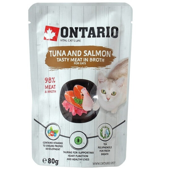 Ontario Pouch Tuna and Salmon in Broth, 80g
