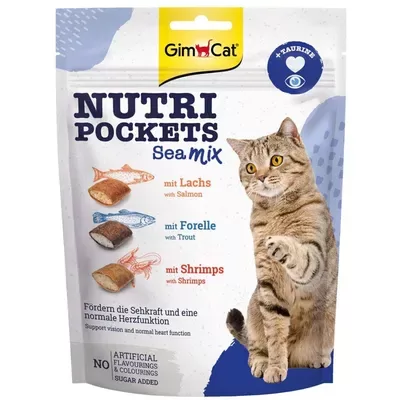 GimCat Nutri Pockets Sea Mix with Salmon, Trout, Shrimps, 150gr