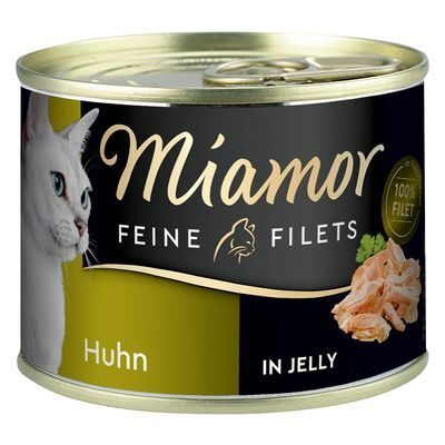 MIAMOR Feine Fillets Huhn 185g - konservi kaķiem ar vistas filejas gabaliņiem želejā