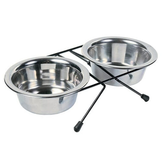 Trixie Eat on Feet Bowl Set, 2*0.45l/13cm - paliktnis ar blodām