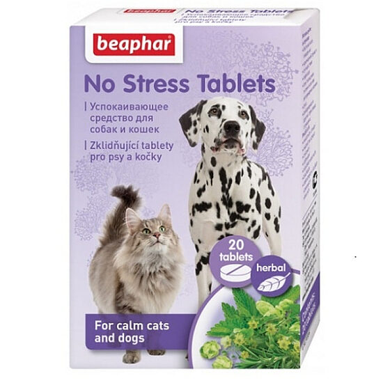 Beaphar No stress Tablets Dog/Cat, 20 tbl. - nomierinošas tabletes kaķiem un suņiem 