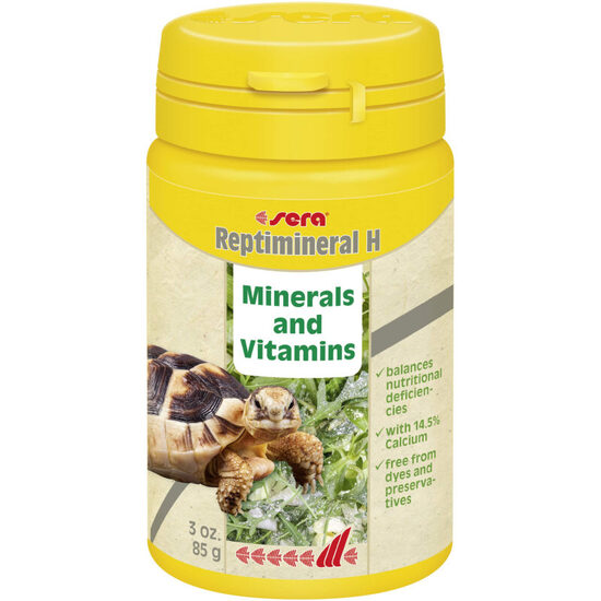 Sera Reptimineral H, 100ml (85g) - vitaminizētā papildbarība zālēdājiem dzīvniekiem terārijā 