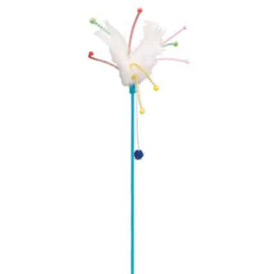 Trixie Playing stick with feathers, plastic, catnip, 41 cm - makšķere ar spalvām kaķiem 