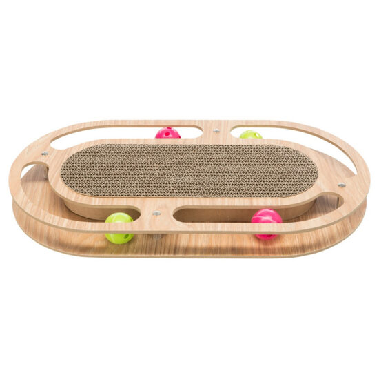 Trixie Scratching cardboard with toys, wood, catnip, 46 × 4 × 25 cm
