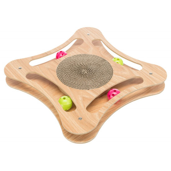 Trixie Scratching cardboard with toys, wood, 35 × 4 × 35 cm