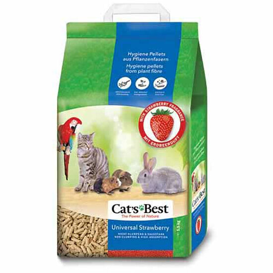 Cats Best JAHODA 10l/5.5kg - dabīgie granulu pakaiši ar zemenes smaržu dzīvniekiem