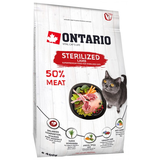 Ontario Cat Sterilised Lamb, 400 gr