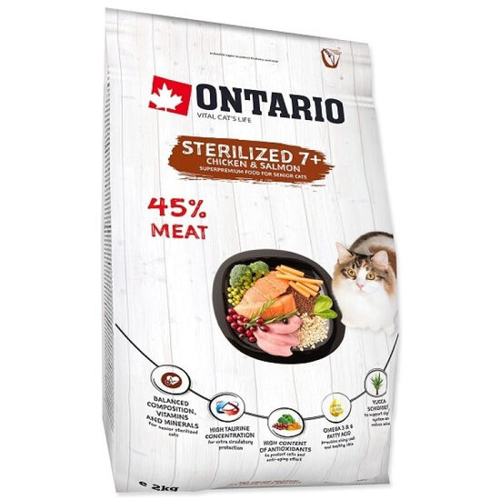 Ontario Cat Sterilised 7+, 2 kg