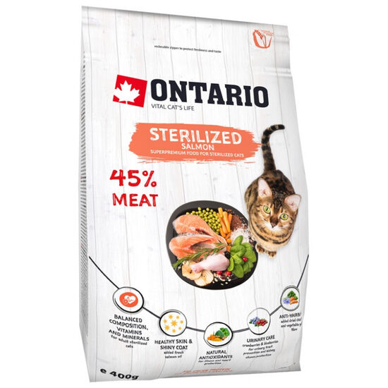 Ontario Cat Sterilised Salmon, 400 gr